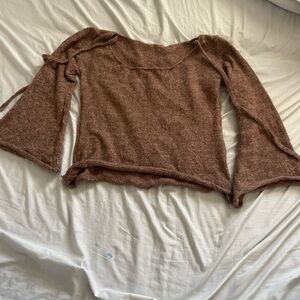 brown y2k top open back tie